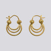 Triple Hoop and Ball Earrings - EJ2331