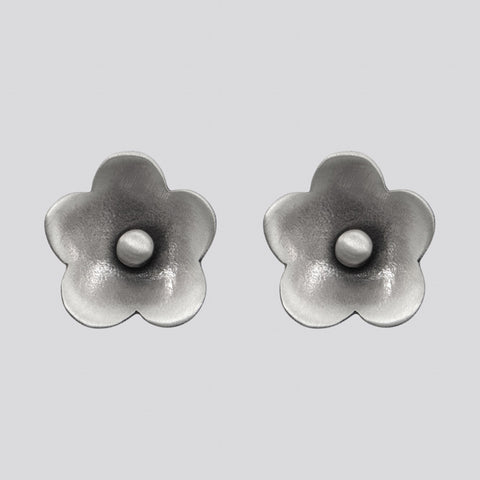 Large Domed Flower Earrings - EJ2344