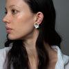 Large Domed Flower Earrings - EJ2344