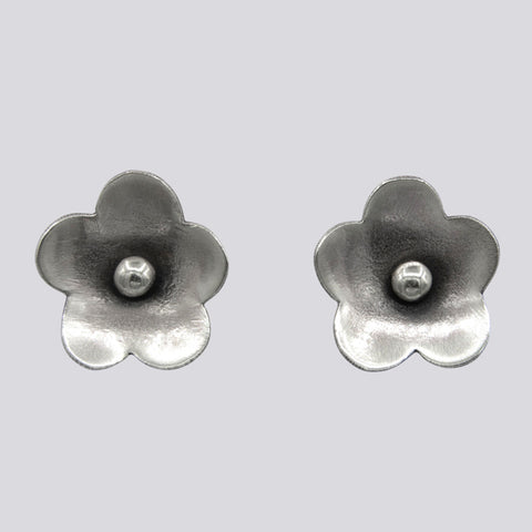 Large Domed Flower Earrings - EJ2344