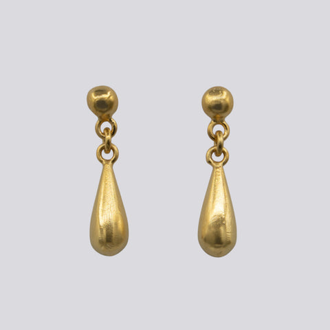 Ball Stud with Long Teardrop Earrings - EJ2352