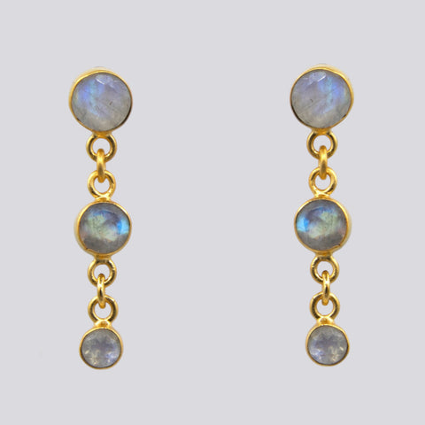 Graduated Stone Stud Earrings - EJ2358