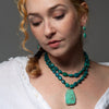 Knotted Chrysocolla and Chrysoprase Necklace - KNTCHRS-2