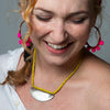 Beaded Necklace With Large Scallop Pendant - 180