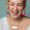 Thread Wrapped Hoops With Pom Poms