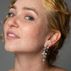 Large Faceted Clear Quartz Clip On Earrings