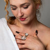 Large Faceted Clear Quartz Ring - Size 9 - RING 112