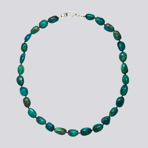 Knotted Chrysacolla Necklace - KNTCHRS-1
