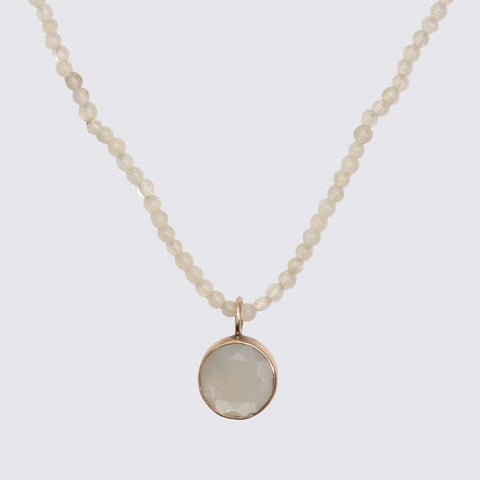 Moonstone and 10K Gold Necklace