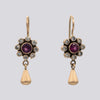 Diamond and Garnet Drop with Teardrop Dangle