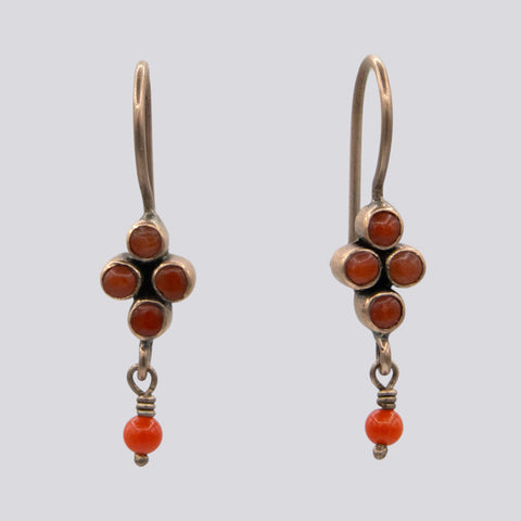 Coral Drop with Dangle Earrings