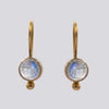 18K Gold Rainbow Moonstone Drop Earrings