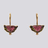 18K Gold Carved Tourmaline Earrings