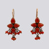 Coral Drop Earrings with Dangles