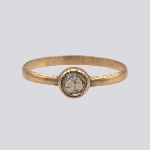Brown Diamond Gold Ring - Size 8
