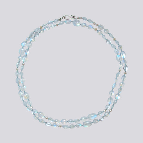 Knotted Rainbow Moonstone Necklace - KNTRMS-2