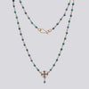 Turquoise and 10K Gold Rosary Necklace