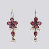 Pink Tourmaline Drop Earrings with Pearl Dangles