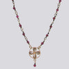 Garnet and 10K Gold Rosary Necklace