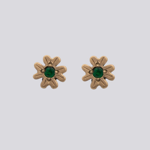 Emerald Clover Studs