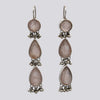 Large Rose Quartz Earrings With Dangles