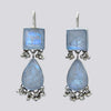 Large Rainbow Moonstone Earrings With Dangles