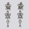 Large Faceted Clear Quartz Clip On Earrings