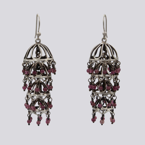 Pink Tourmaline Chandelier Earrings