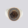 Agate Ring With 18K Gold Bezel - Size 8