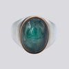 Green Tourmaline Ring With 18K Gold Bezel - Size 8