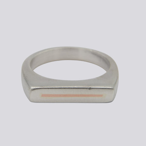 Bar Ring with Copper Inlay