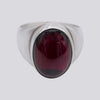 Oval Cabochon Garnet Ring - Size 8