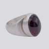 Oval Cabochon Garnet Ring - Size 8