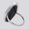 Large Banded Black Onyx Ring - Size 9