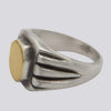 Sterling Silver And 22K Gold Deco Ring - Size 8