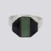 Chrysoprase and Banded Black Onyx Ring - Size 8