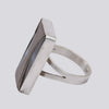 Banded Black Onyx and Chocolate Moonstone Ring - Size 8