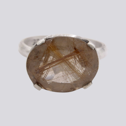 Rutilated Quartz Ring - Size 8