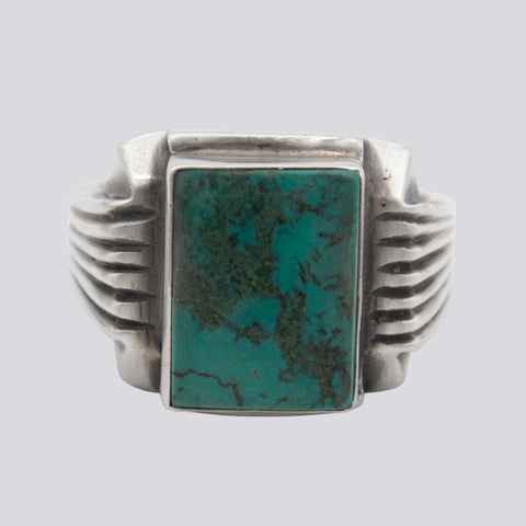 Turquoise Deco Ring - Size 9
