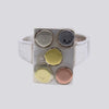 Sterling Silver, Copper and 22K Gold Ring - Size 7