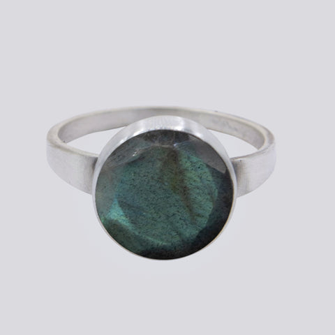 Faceted Labradorite Ring - Size 9
