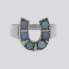 Horseshoe Ring With Opals - Size 7