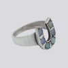 Horseshoe Ring With Opals - Size 7