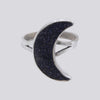 Purple Sandstone Moon Ring - Size 7