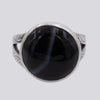 Banded Black Onyx Ring - Size 8