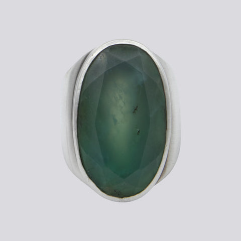 Large Faceted Apatite Ring - Size 7