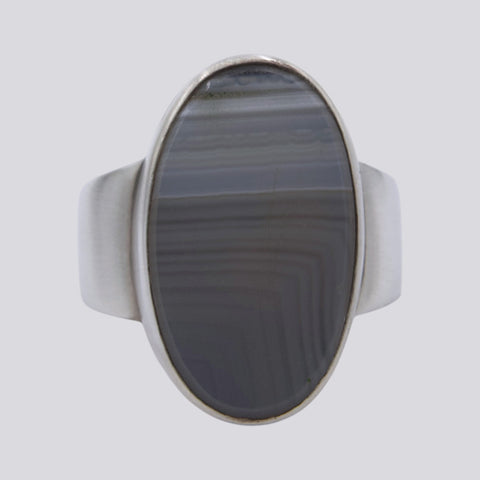 White Agate Ring - Size 9