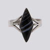 Banded Black Onyx Ring - Size 9