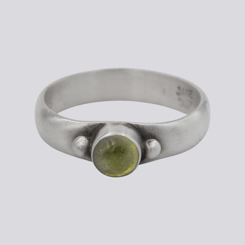 Peridot Ring With Granulation - Size 7.5