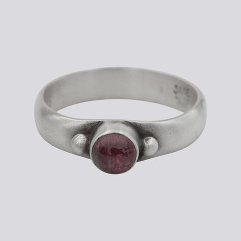 Pink Tourmaline Ring With Granulation - Size 7.5